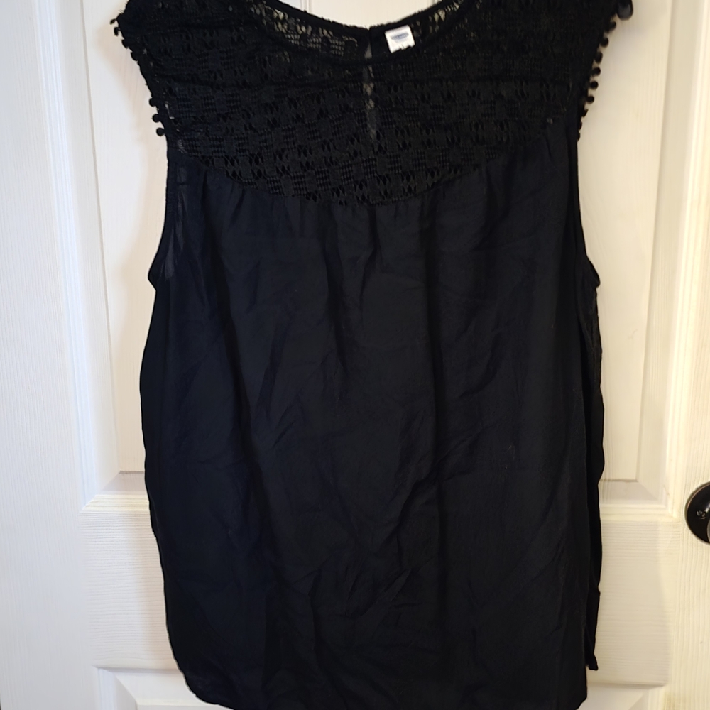 Old Navy Black Ruffled Blouse